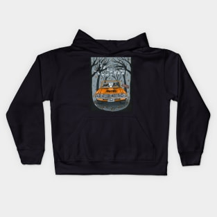 A Spooky Drive In the Spooky Woods Kids Hoodie